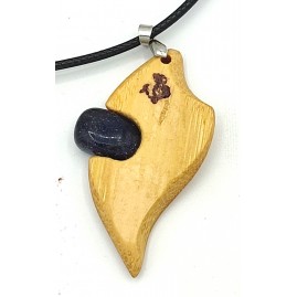 Pendentif Bambou et Goldstone Blue