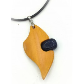 Pendentif Bambou et Goldstone Blue