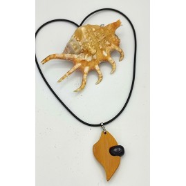 Pendentif Bambou et Goldstone Blue