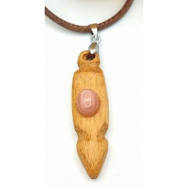 Pendentif upcyclé en Bambou et pierre de Soleil