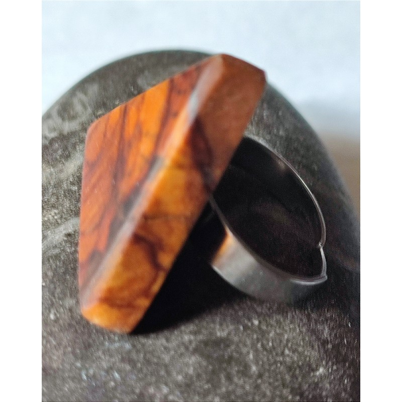 Bague réglable en Olivier upcyclé